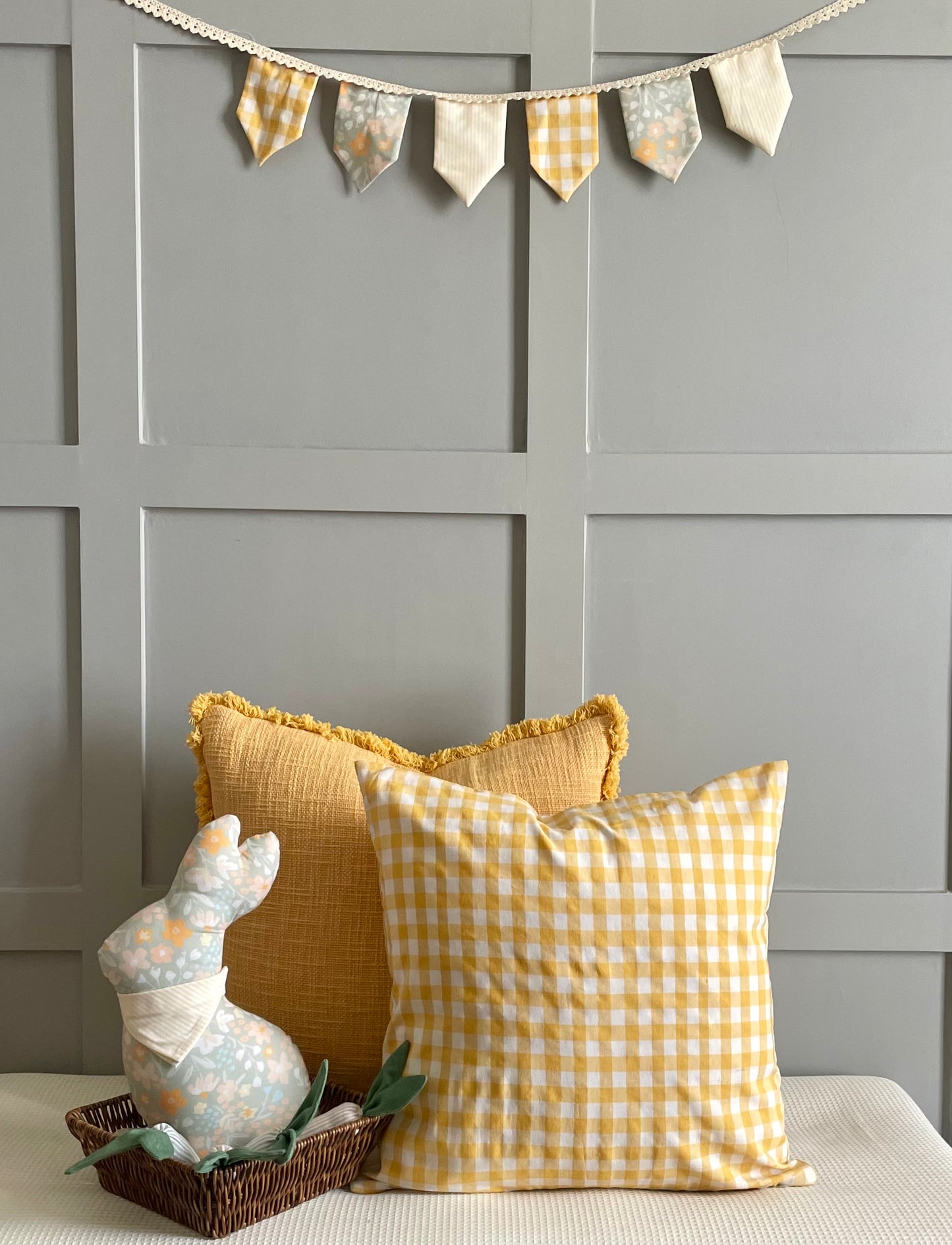 Primrose Yellow Buffalo Check Cushion cover