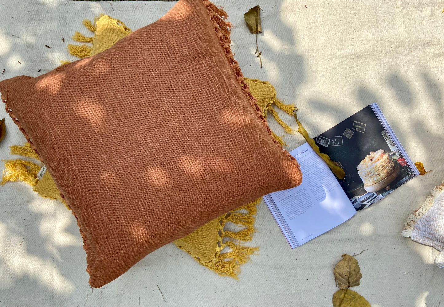 Burnt Amber Solid Cushion cover