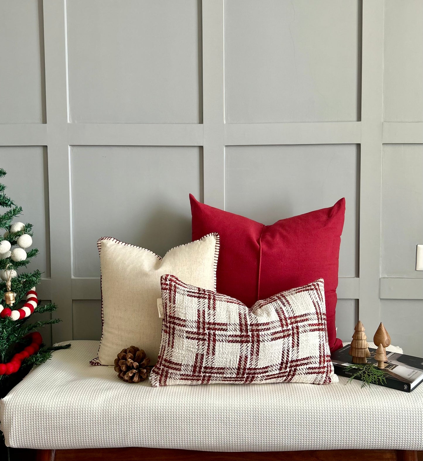 Red Berry Geometric Cushion cover