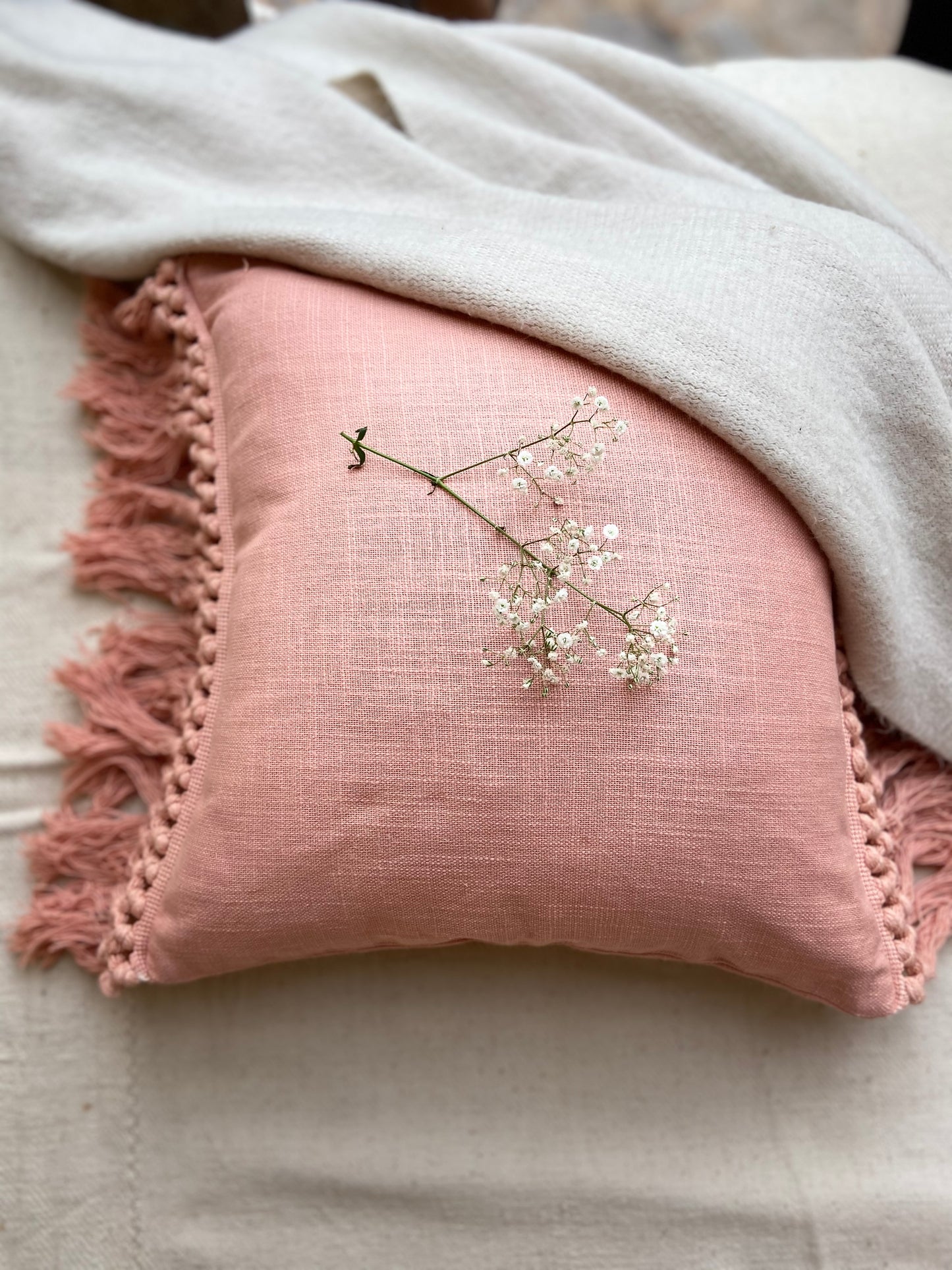 Sun- kissed Coral Solid Cushion cover