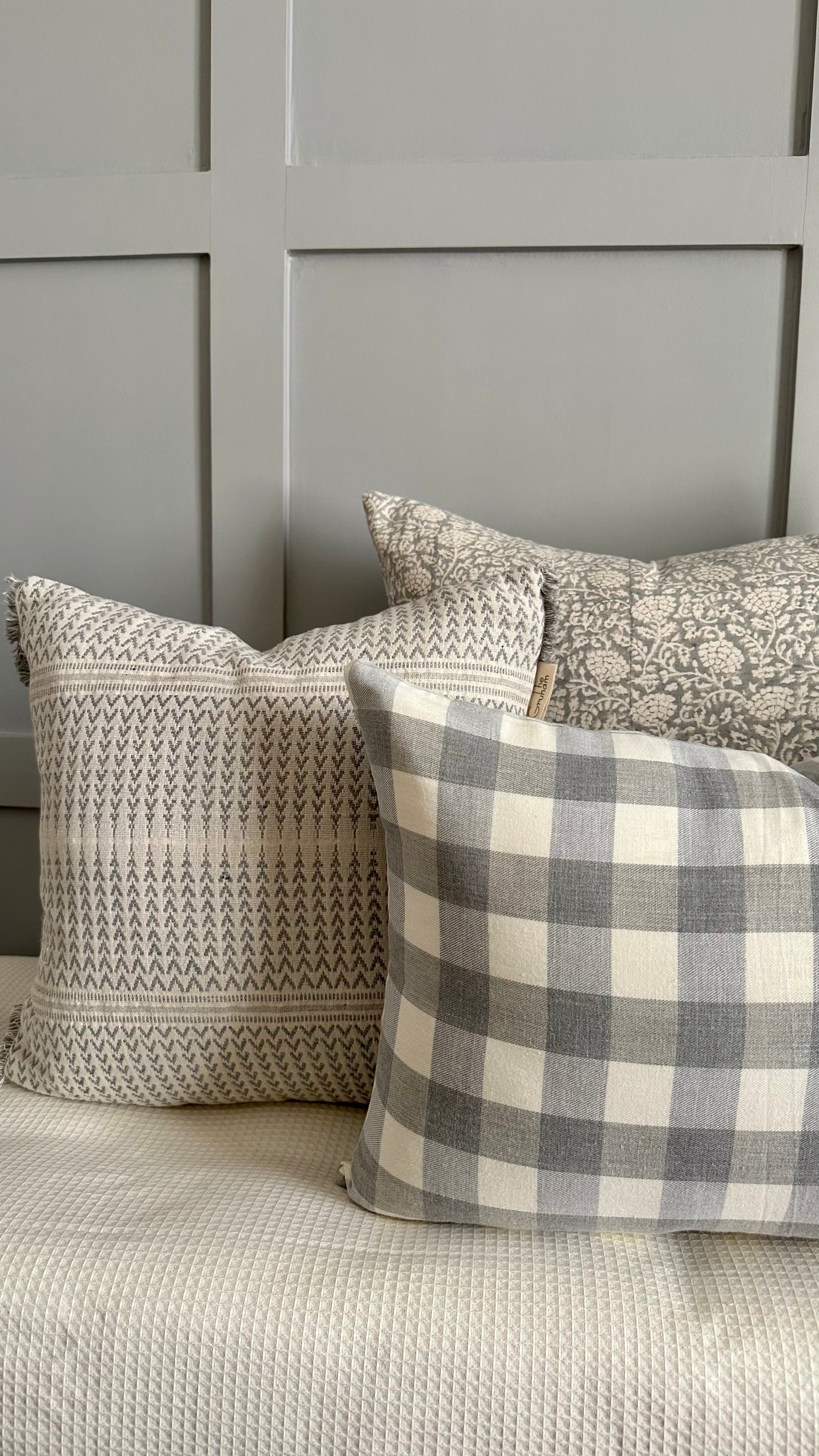 Graceful Grey Geometric Cushion cover