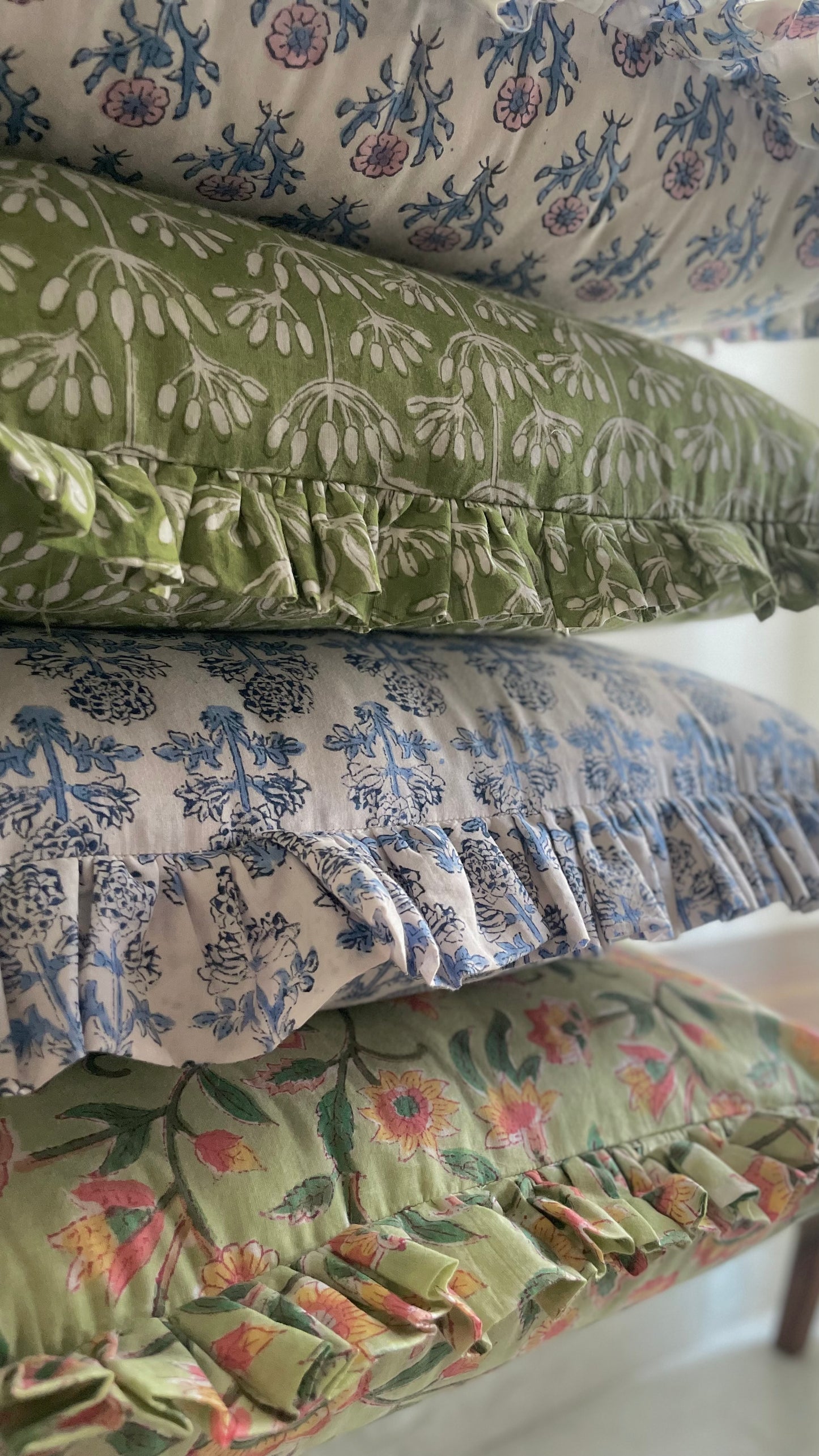 Blue Pottery Handblock Printed Cushion cover