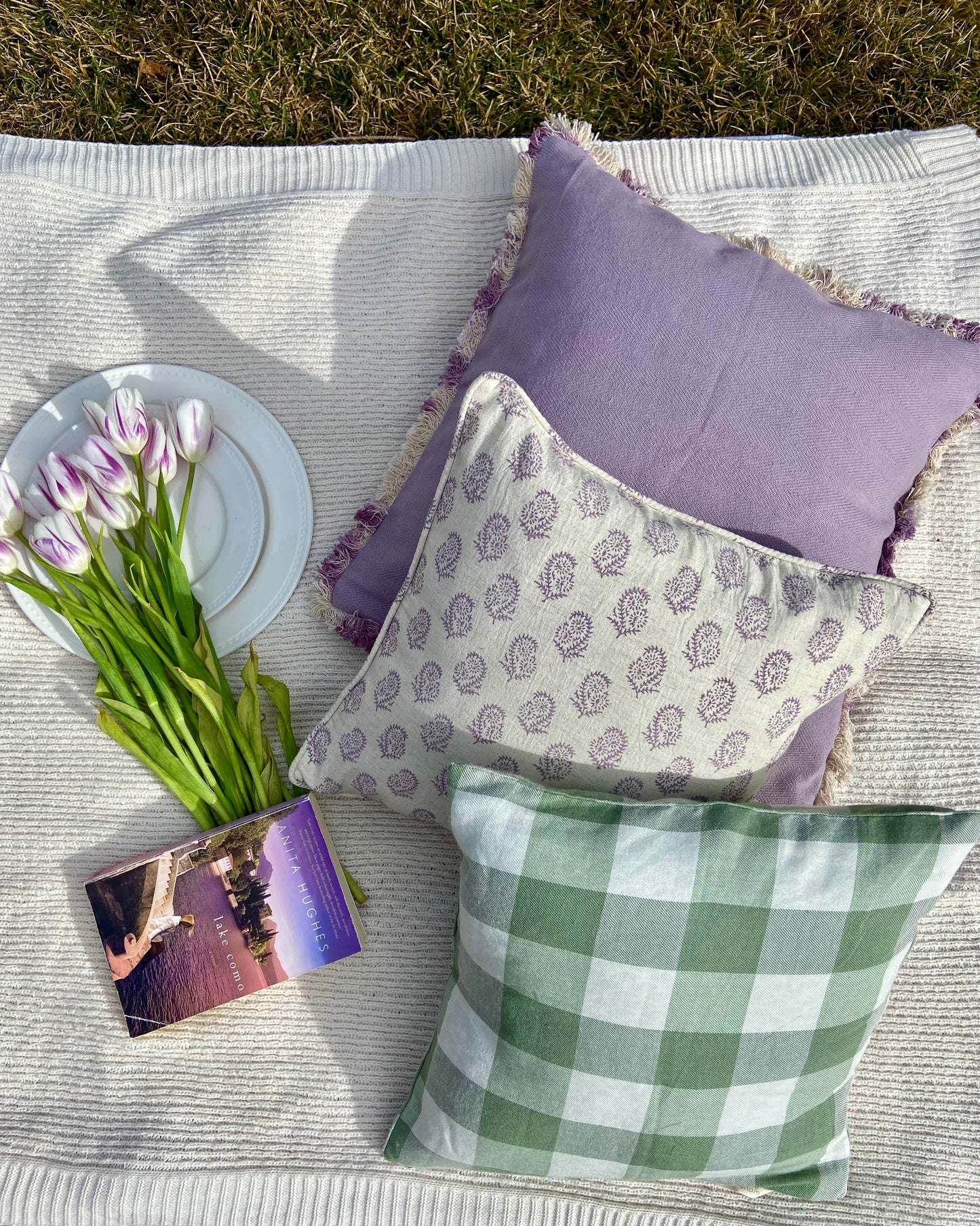 Lavender Haze Block Print Cushion cover