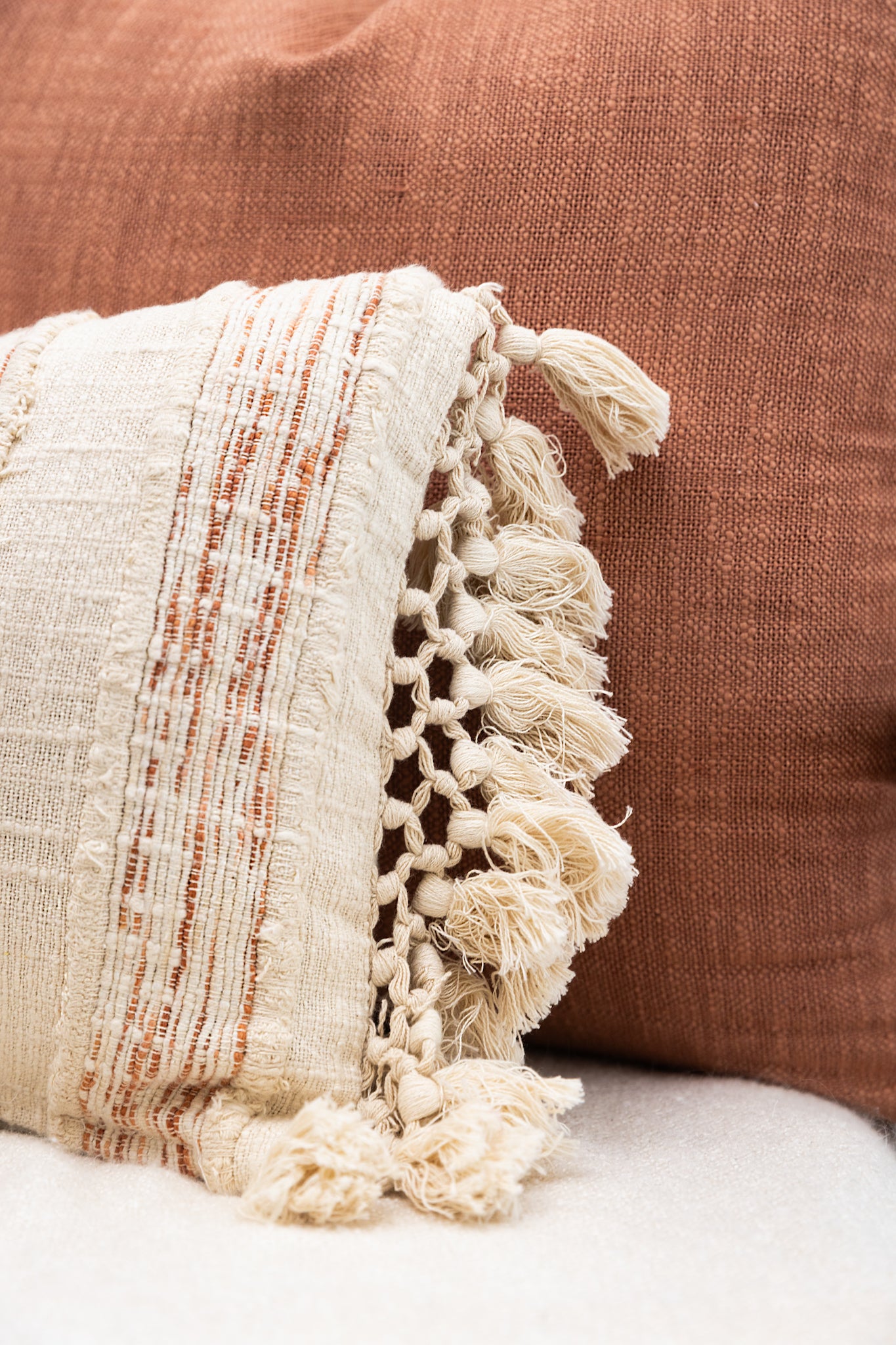 Baked Terracotta Solid Cushion cover