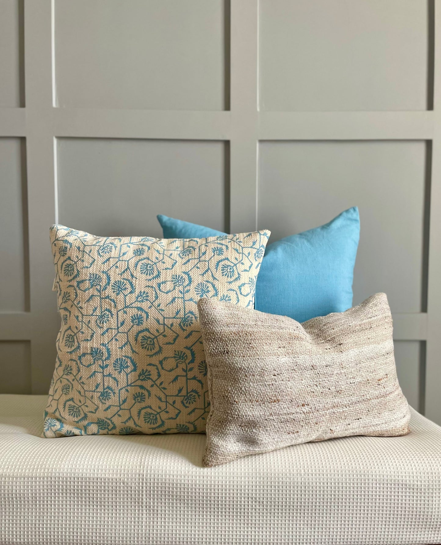 Blissful Blue Solid Cushion cover