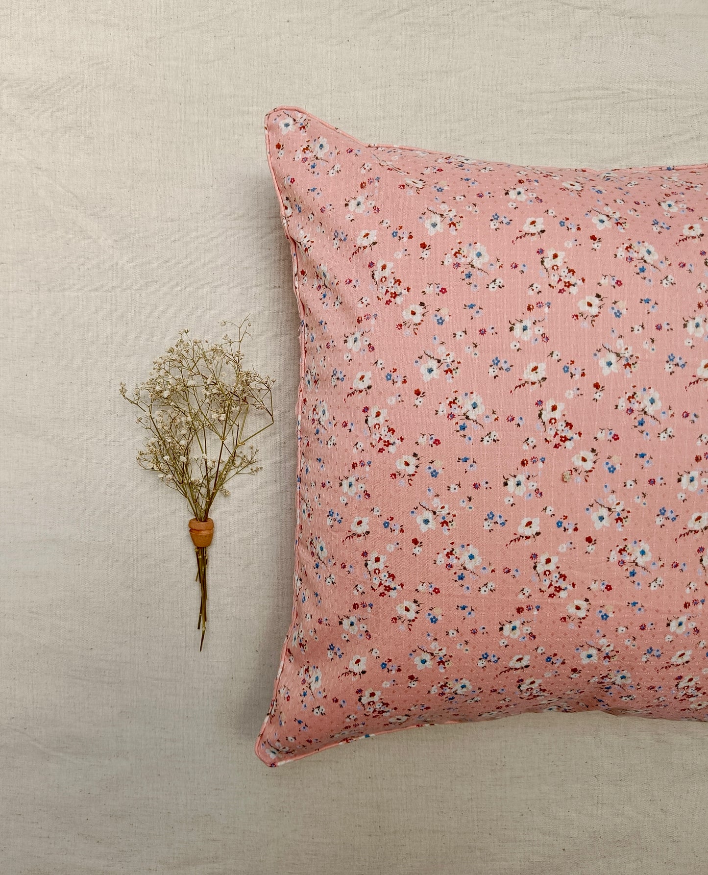 Barely Blush Floral Print Cushion cover