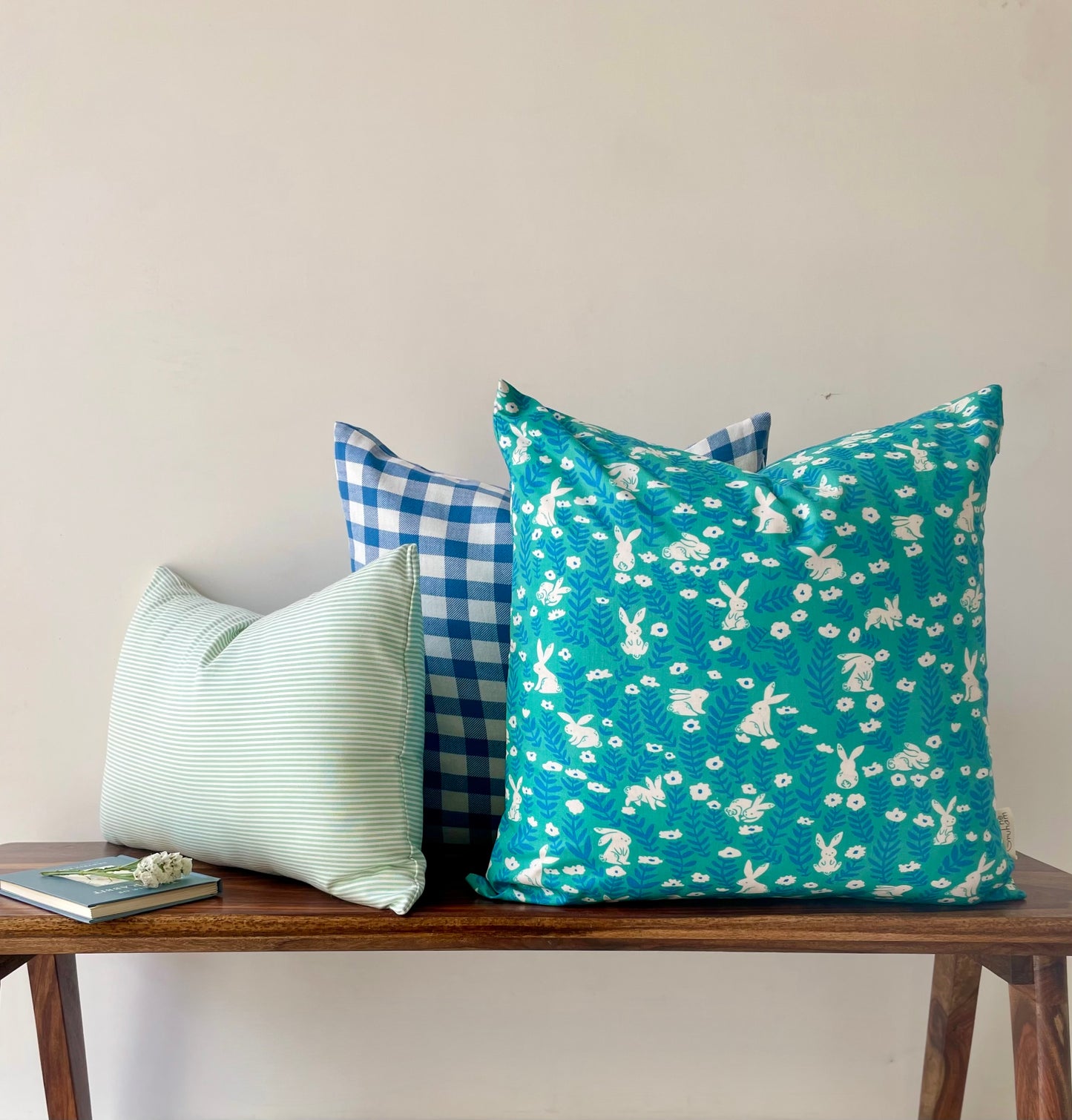 Bunny Blossom Print Cushion cover