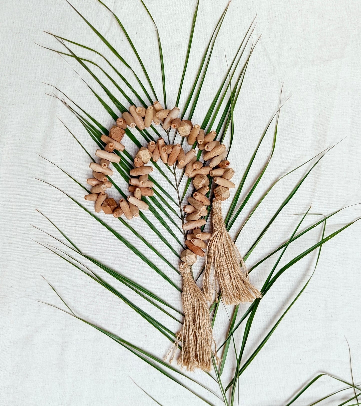 Wabi Sabi Oval Shaped Wooden Beads Garland