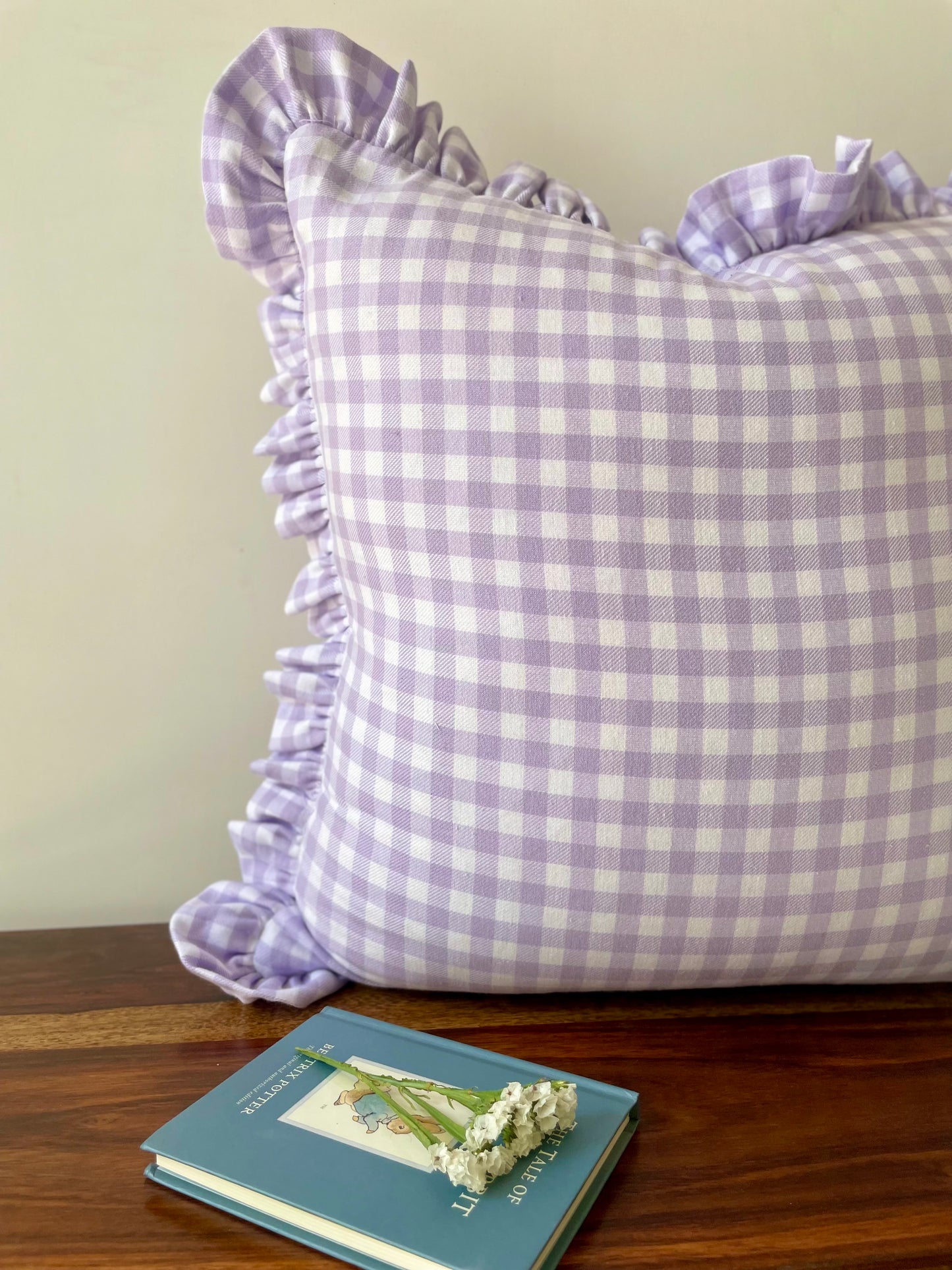 Lavender Lemonade Check Cushion cover