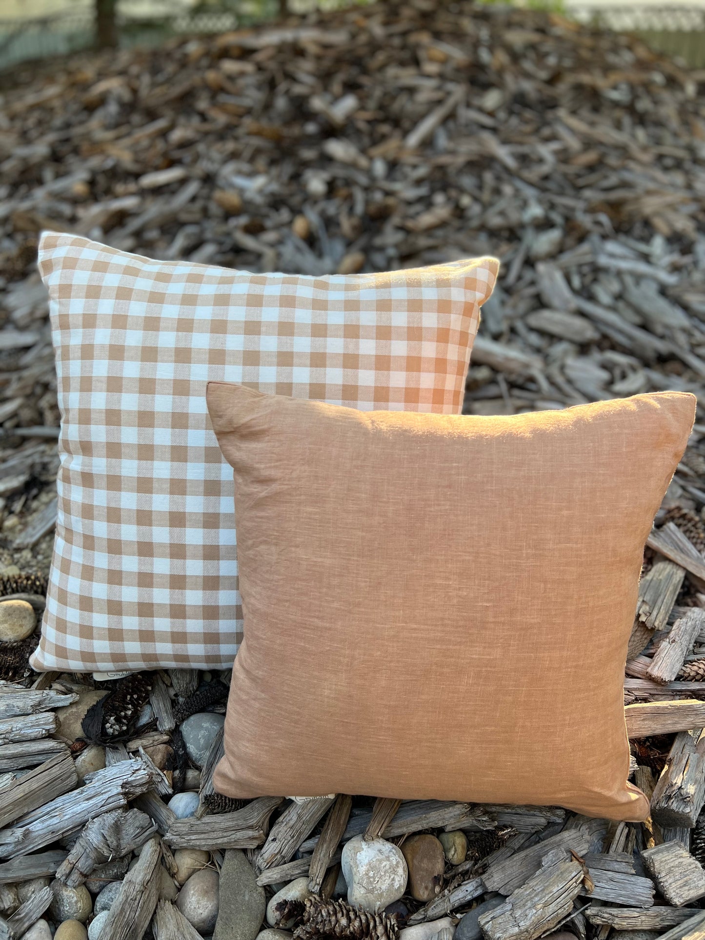 Malted Milk Check Cushion cover