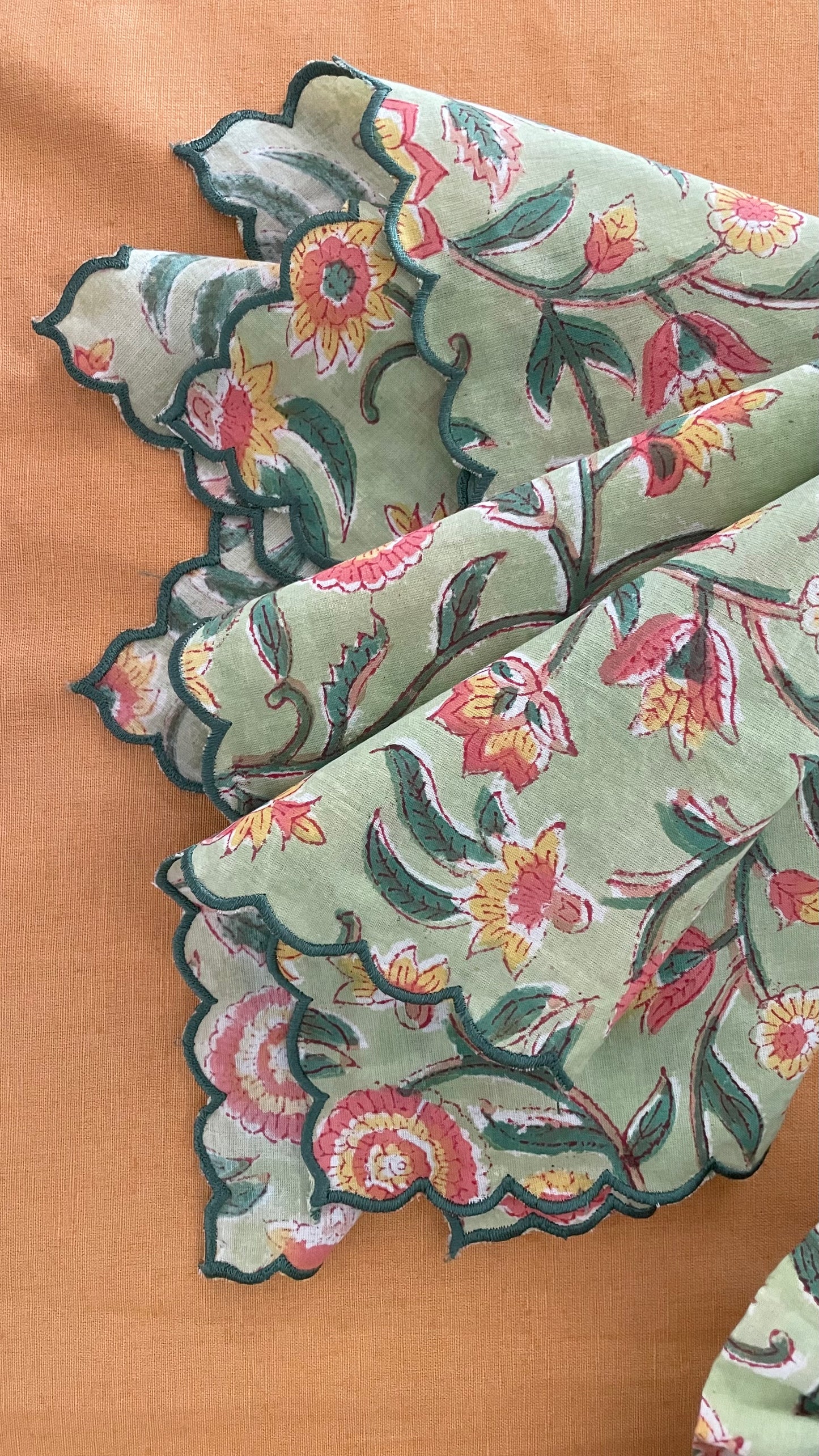 A Midsummer Hand block Printed Table Napkins