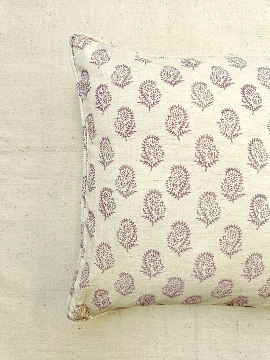 Lavender Haze Block Print Cushion cover