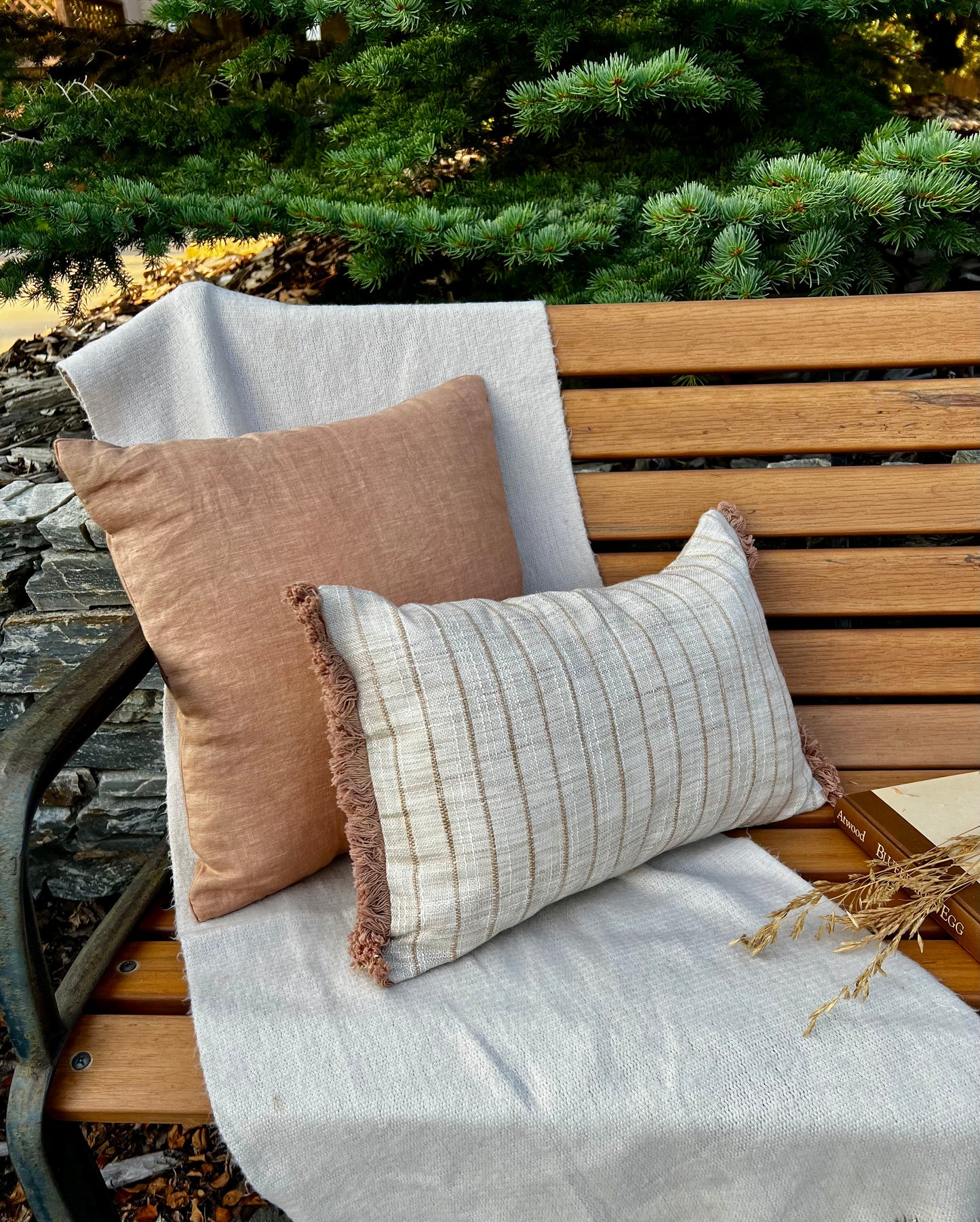 Malted Milk Rustic Stripe Cushion cover