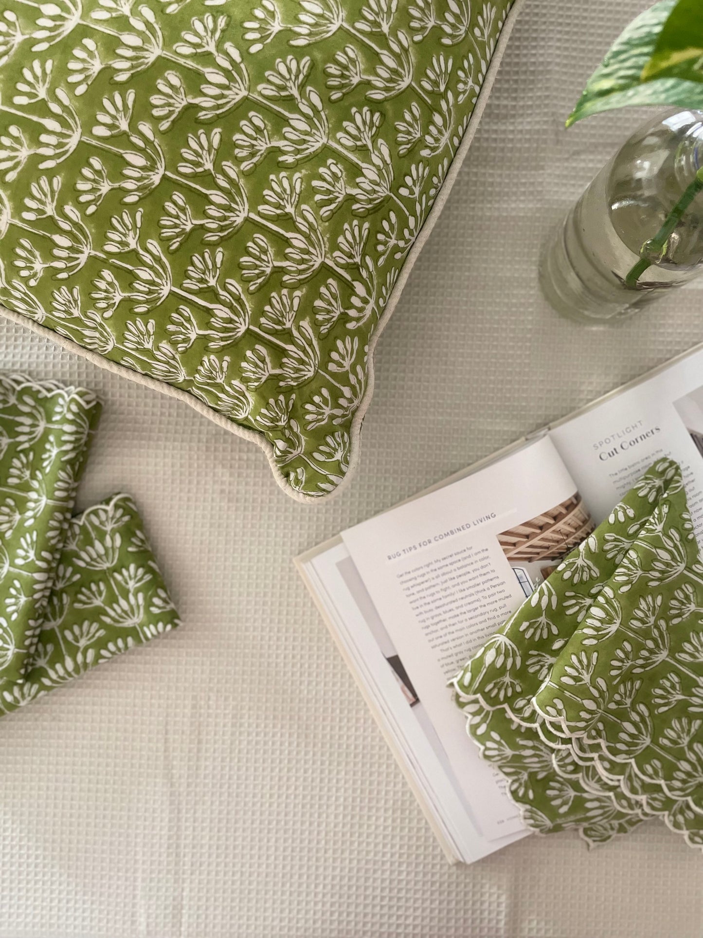 The Verdant Hand block Printed Table Napkins