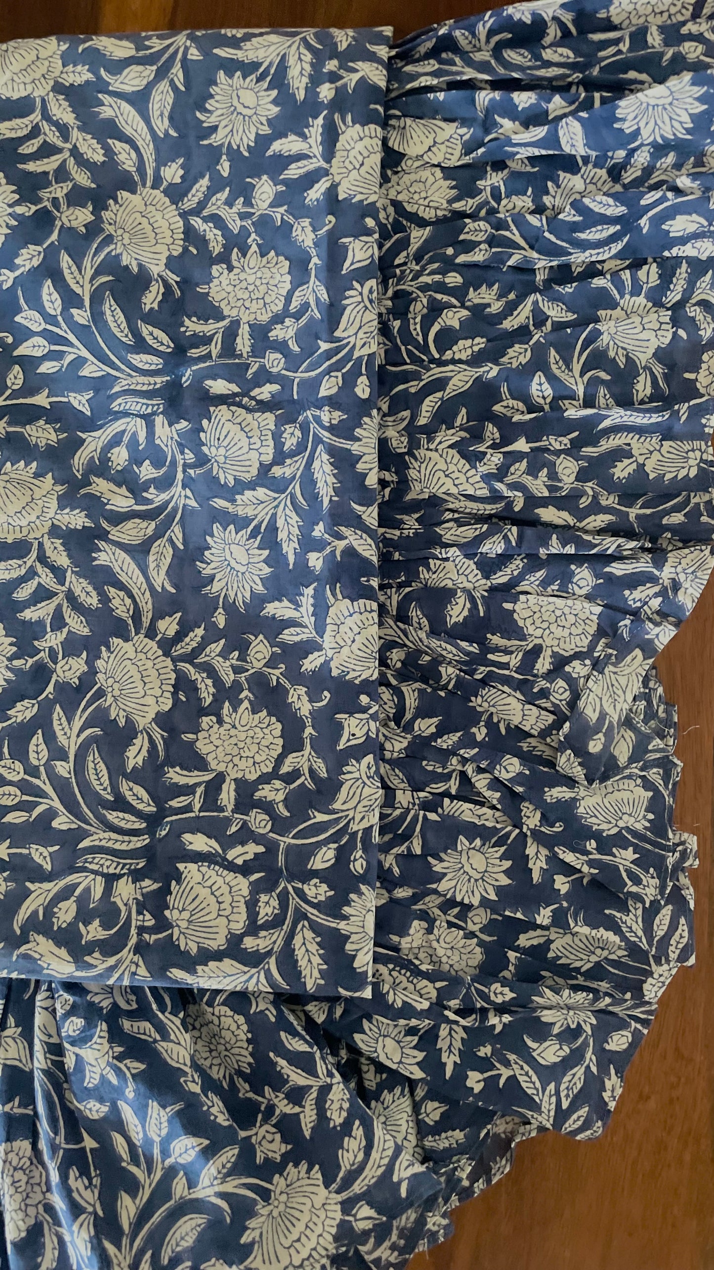 Blue Pottery with Frills Tablecloth