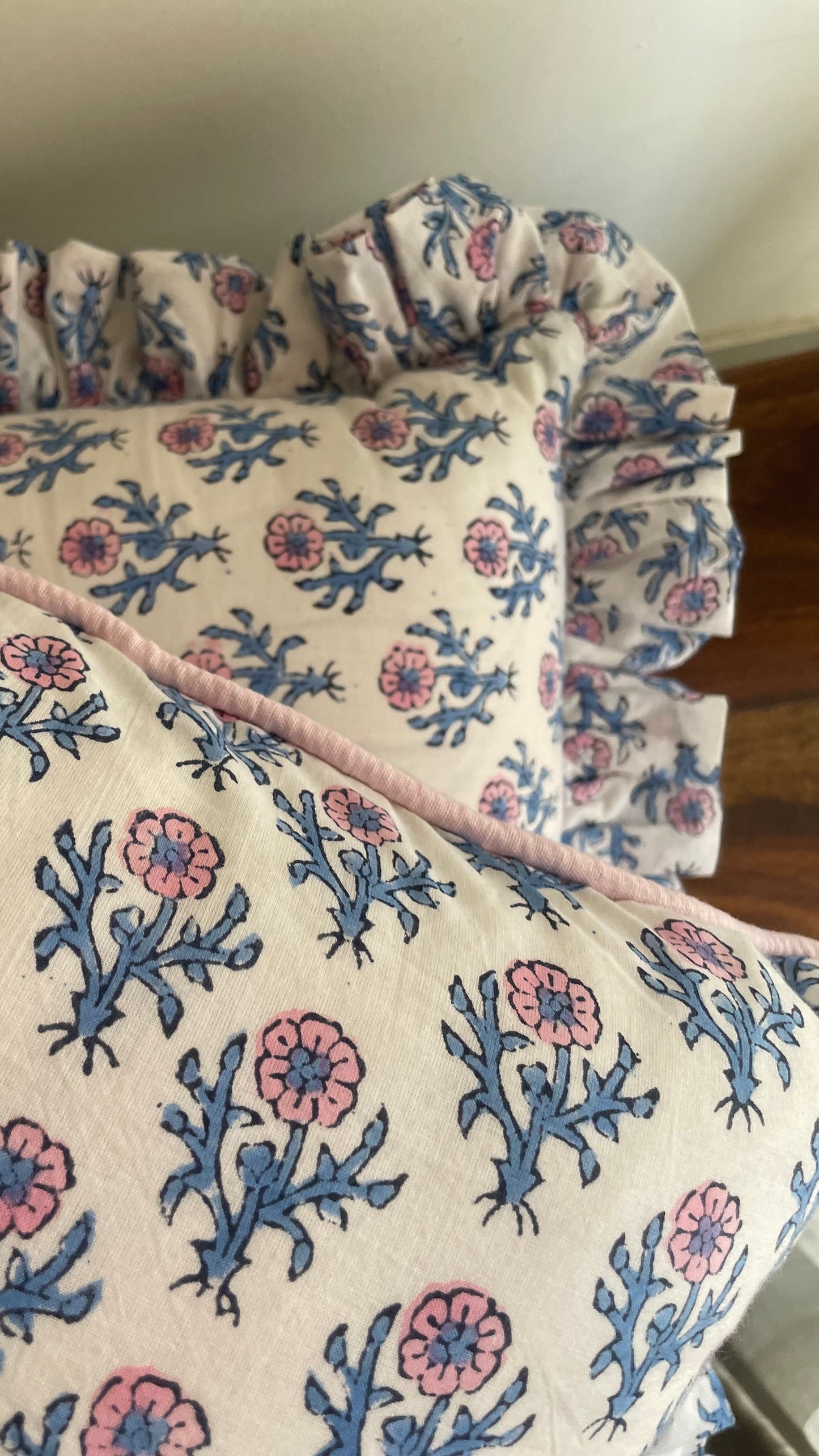Blossom Handblock Printed Cushion cover