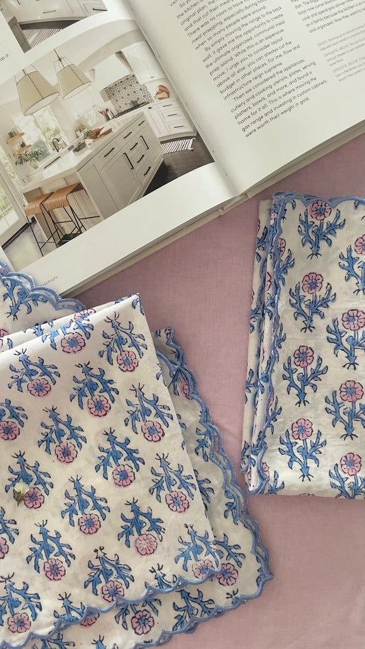 Blossom Hand block Printed Table Napkins