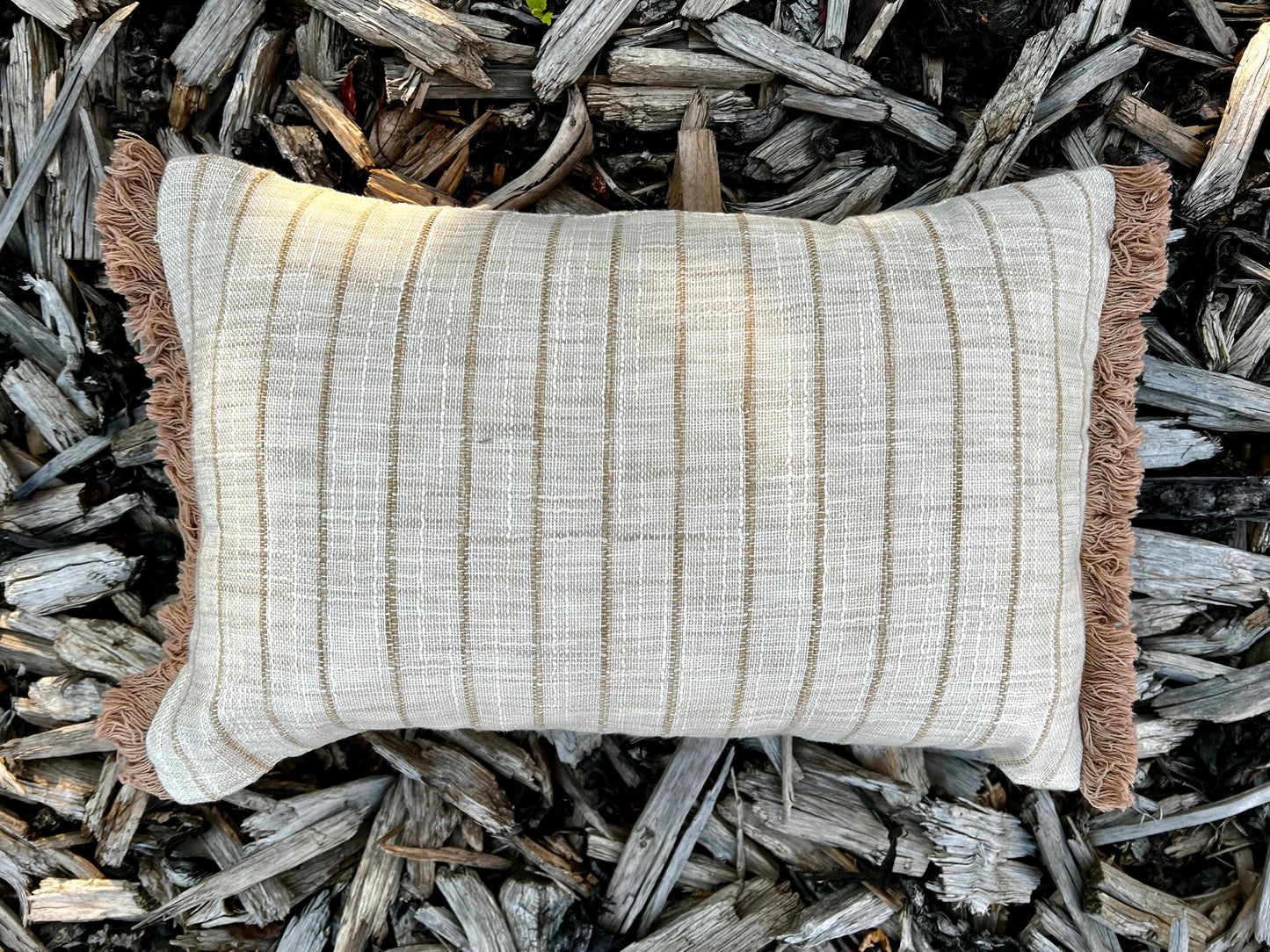 Malted Milk Rustic Stripe Cushion cover