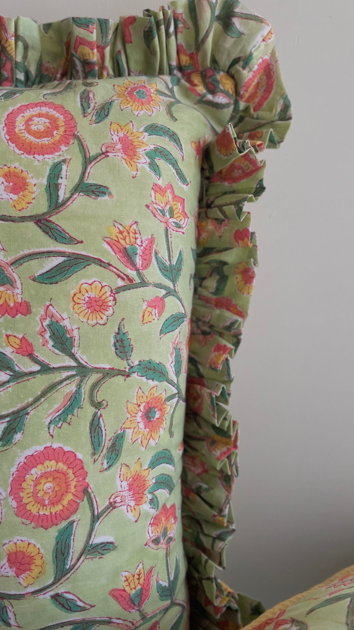 A Midsummer Handblock Printed Cushion cover