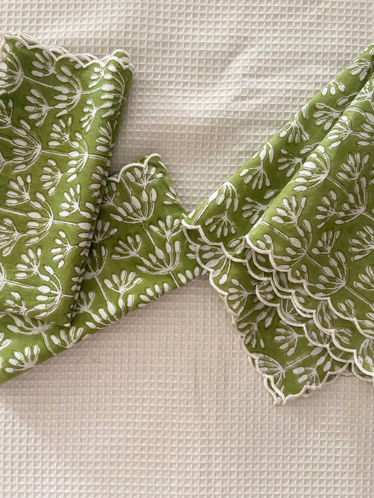 The Verdant Hand block Printed Table Napkins
