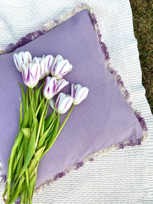 Lavender Haze Solid Cushion cover