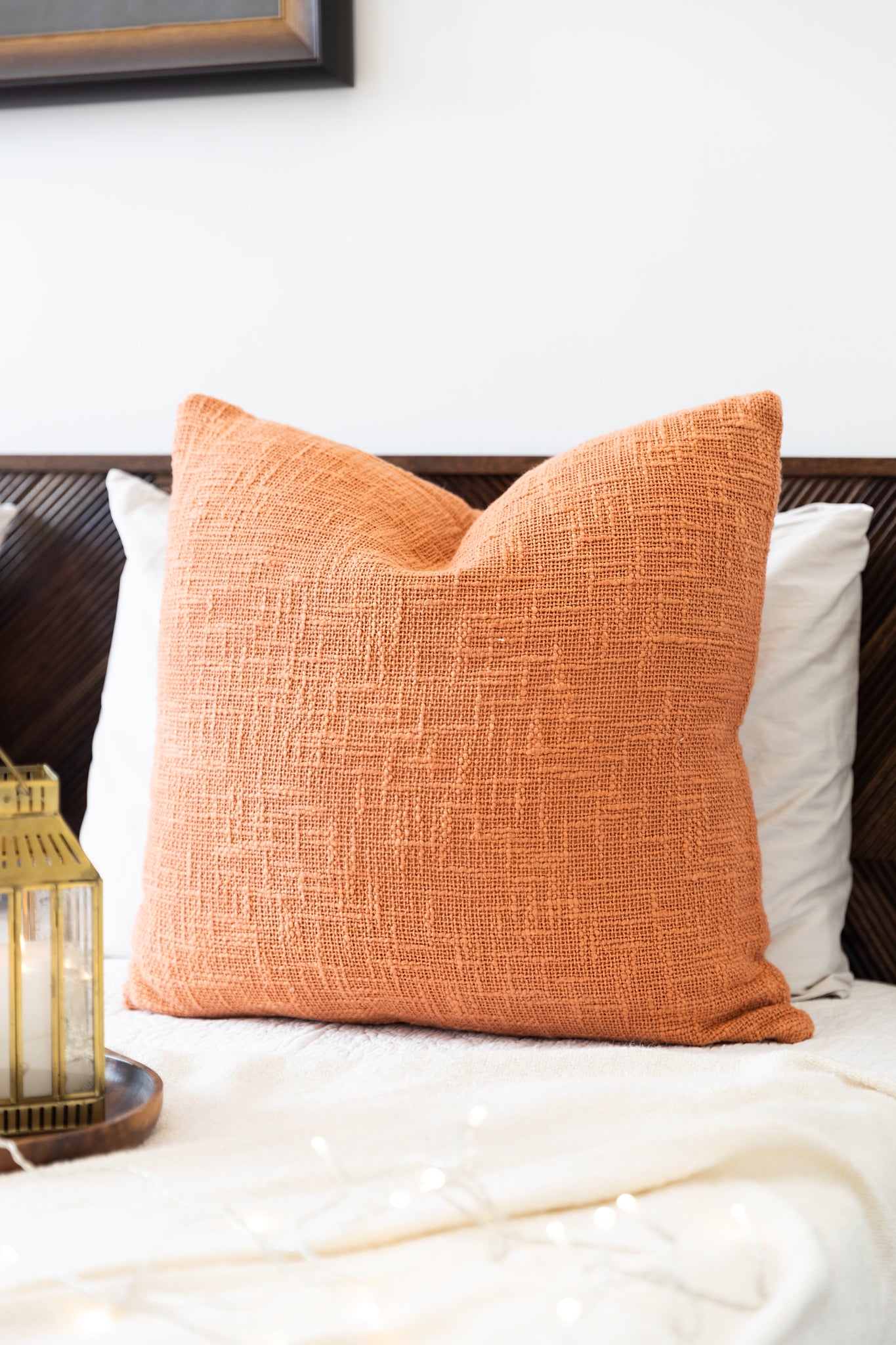 Amber Glow Solid Cushion cover