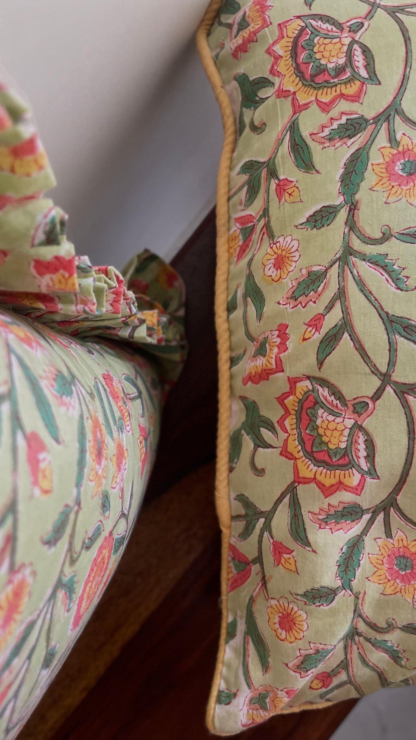 A Midsummer Handblock Printed Cushion cover