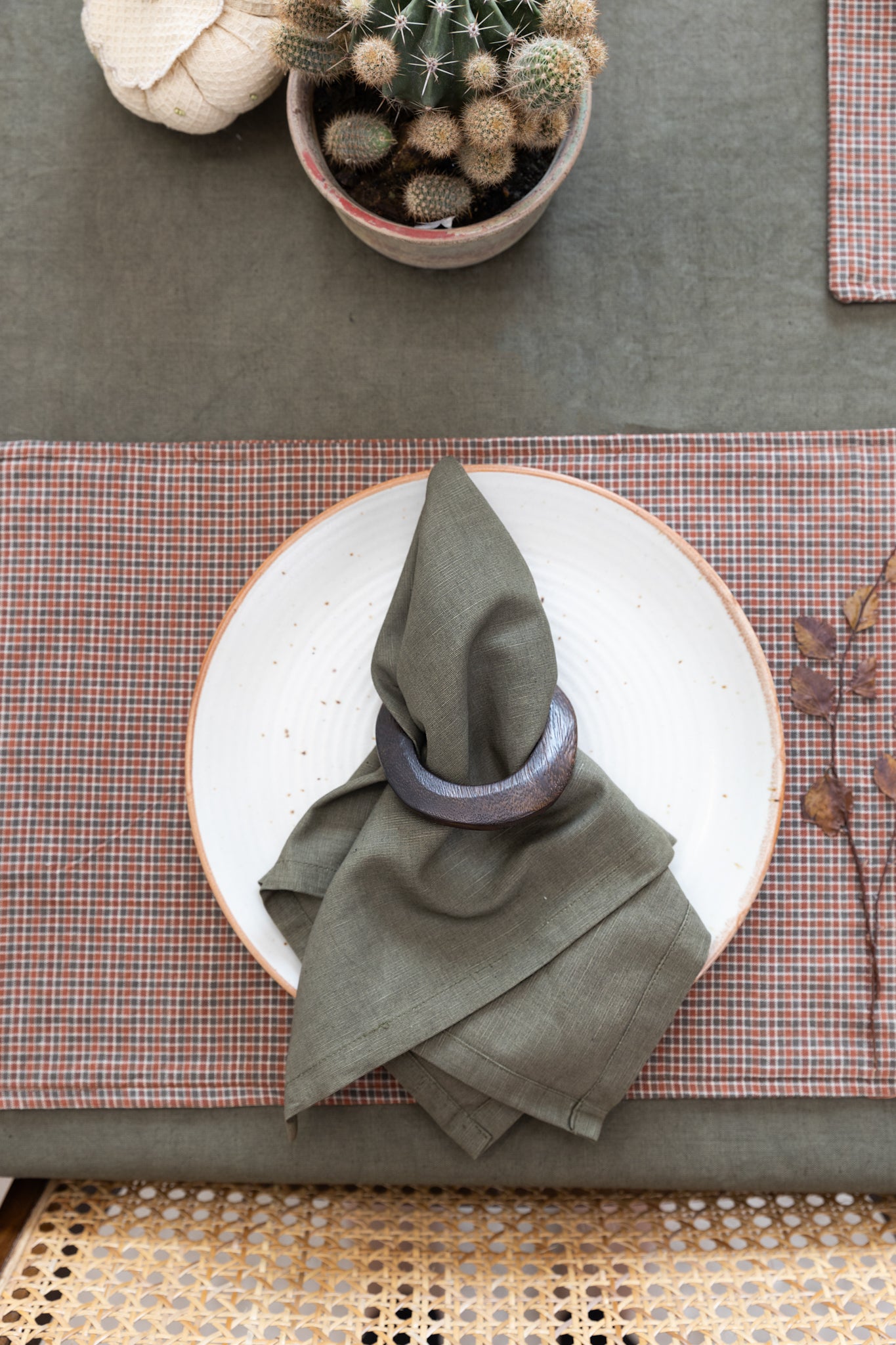 Crimson Forest Check Reversible Tablemats