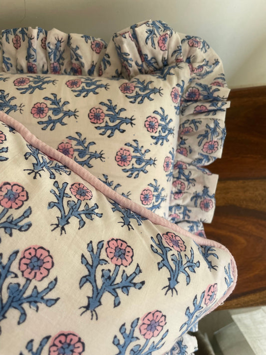 Blossom Handblock Printed Cushion cover