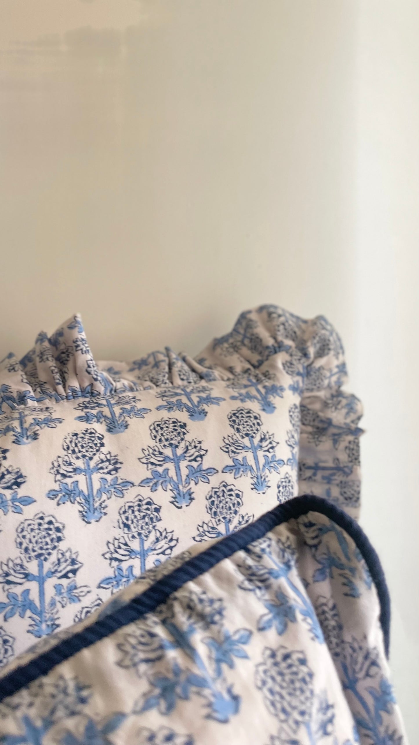 Blue Pottery Handblock Printed Cushion cover