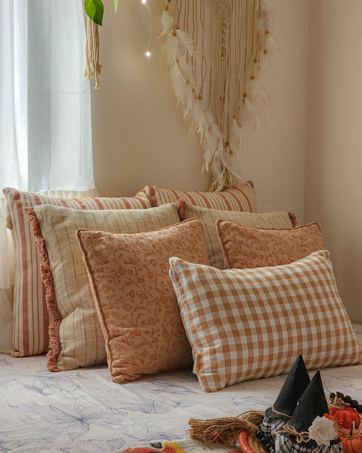 Malted Milk Block Print Cushion cover