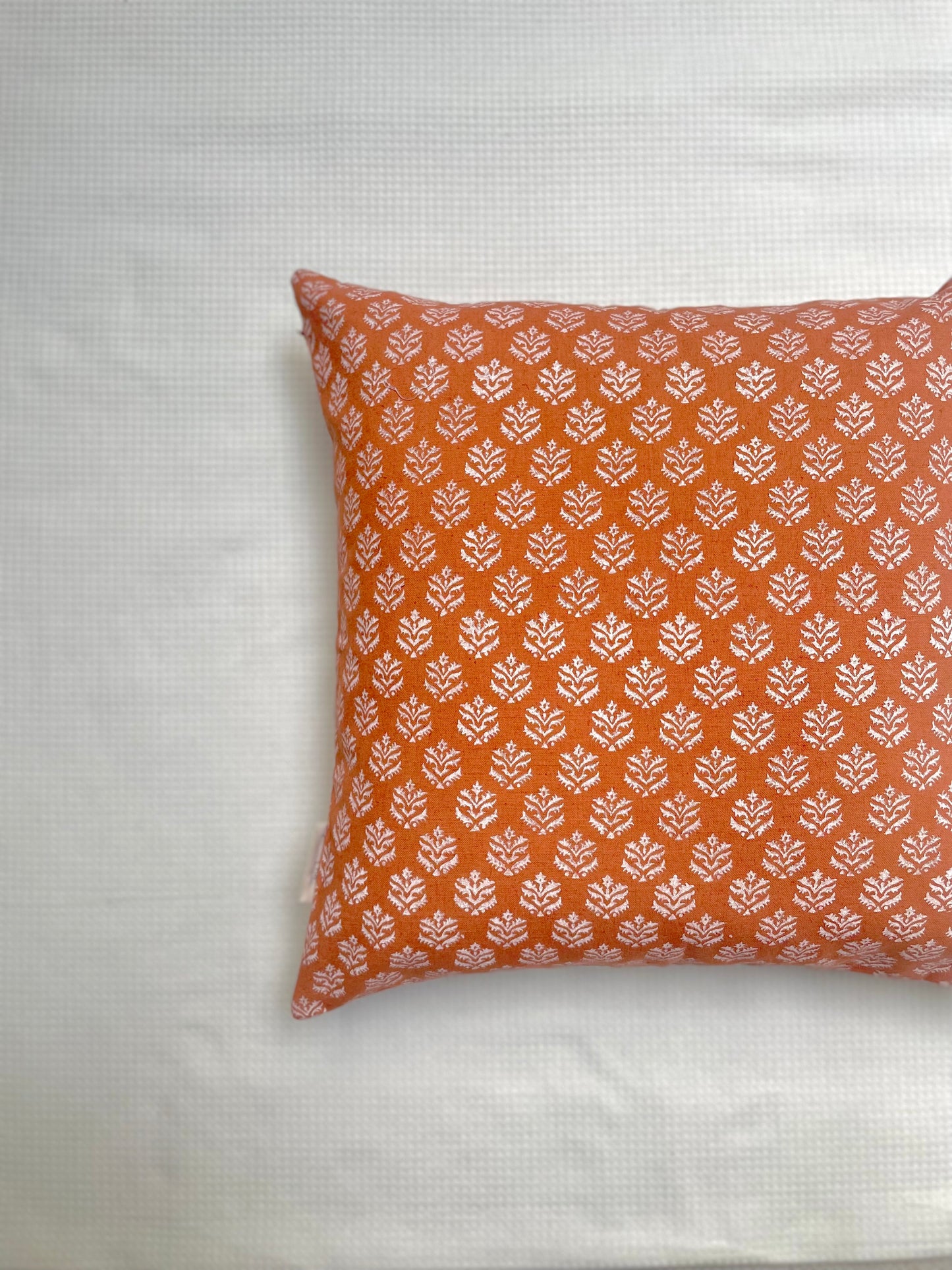 Amber Glow In Orange Base Block Print 2.0 Cushion cover