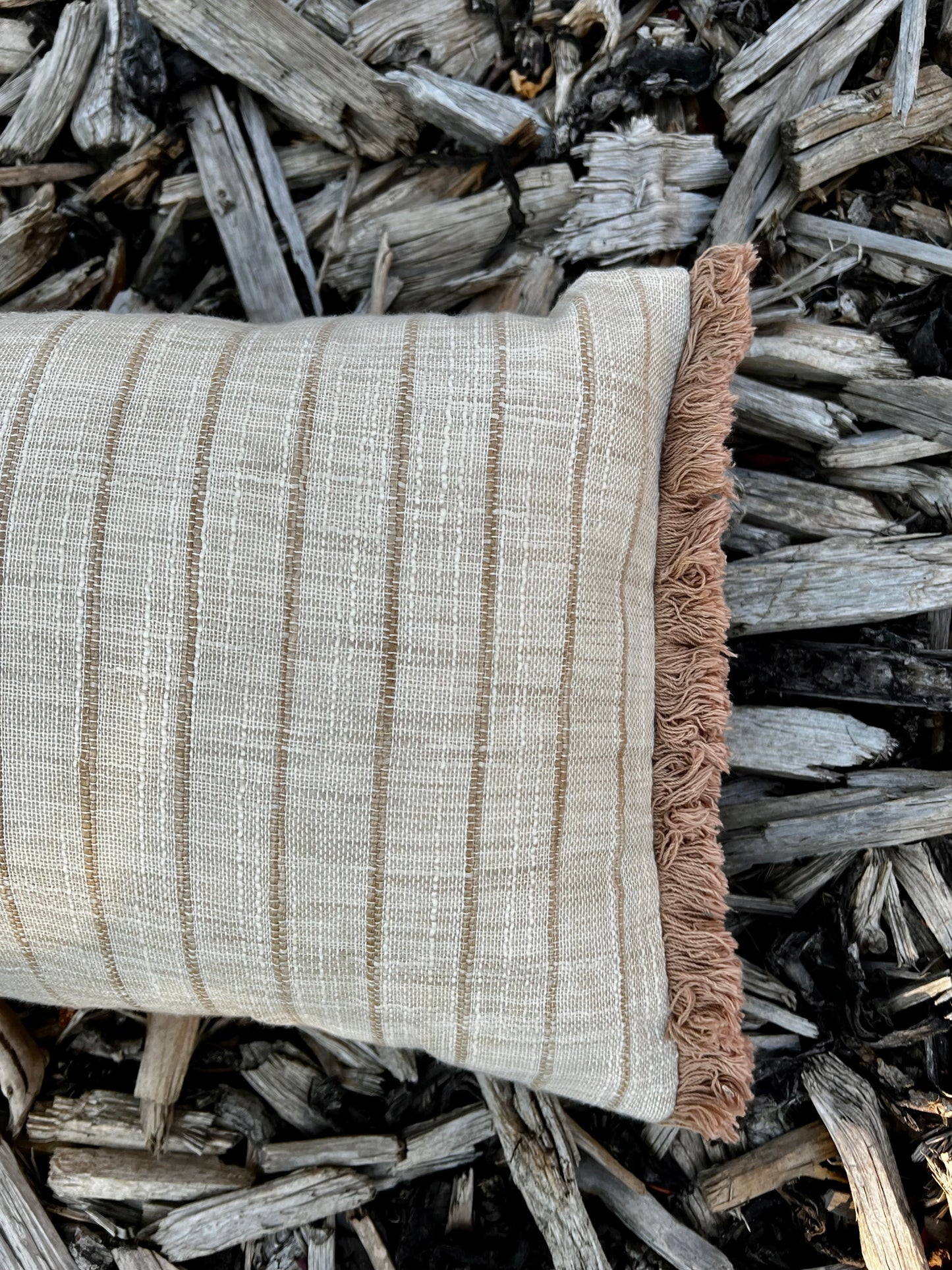 Malted Milk Rustic Stripe Cushion cover