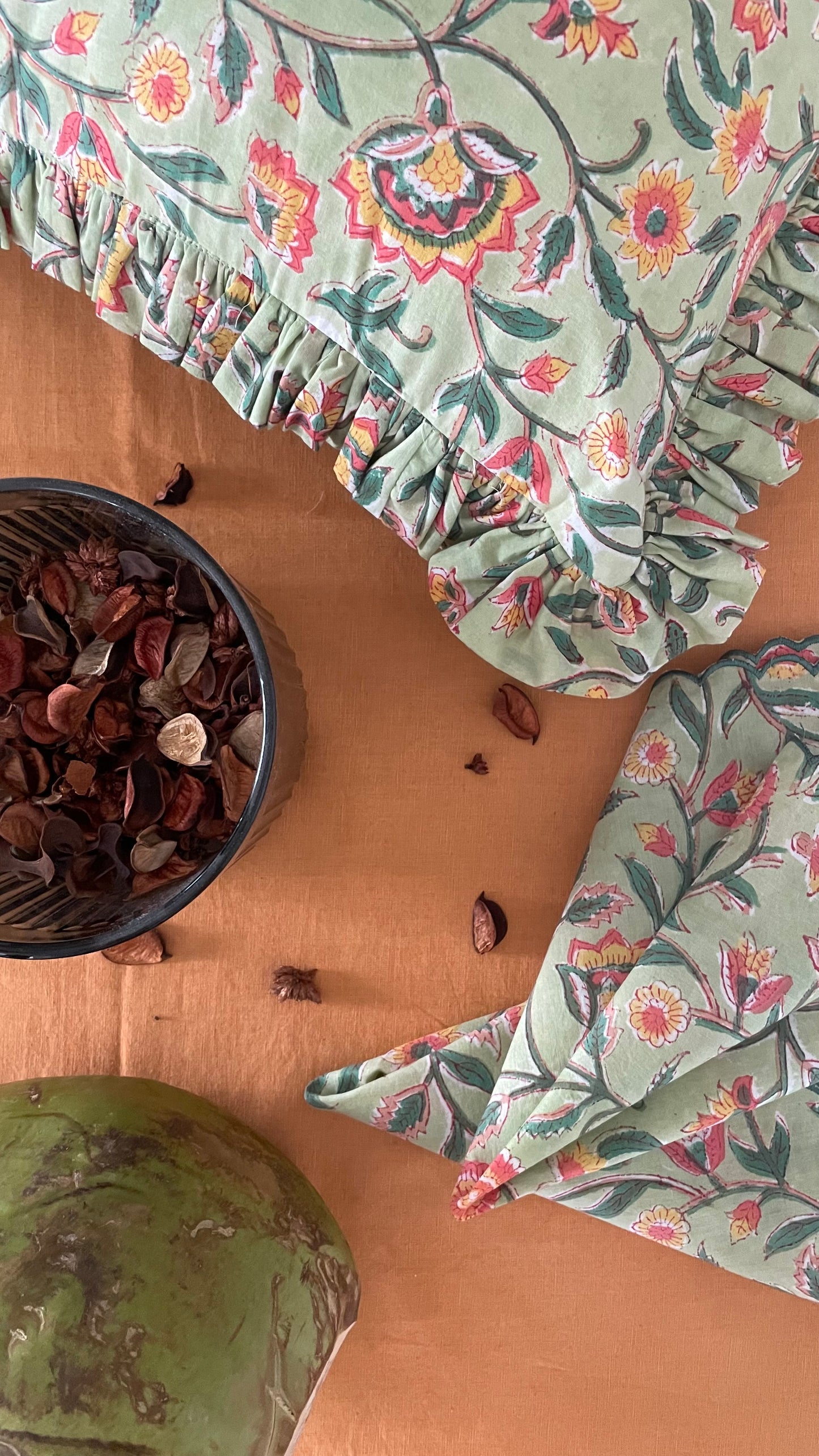A Midsummer Handblock Printed Cushion cover