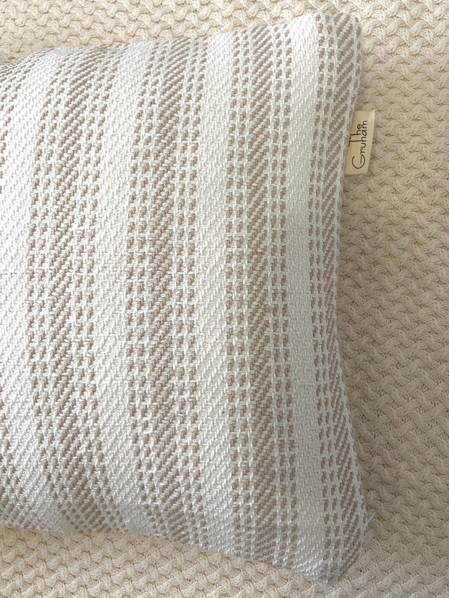 Pea Pod Green Stripe Cushion cover