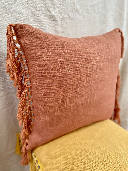 Burnt Amber Solid Cushion cover