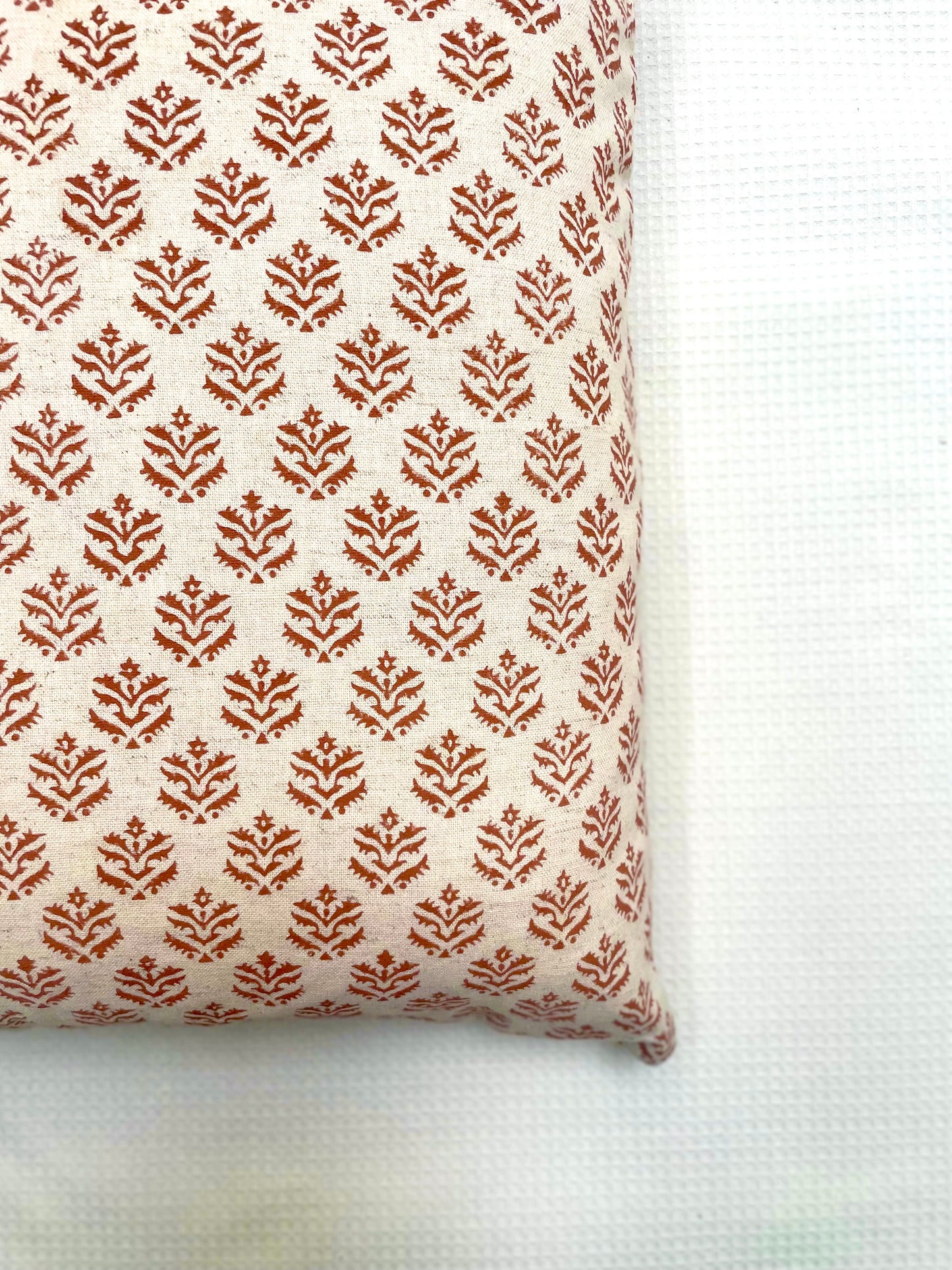 Amber Glow In Off White Base Block Print 2.0 Cushion cover