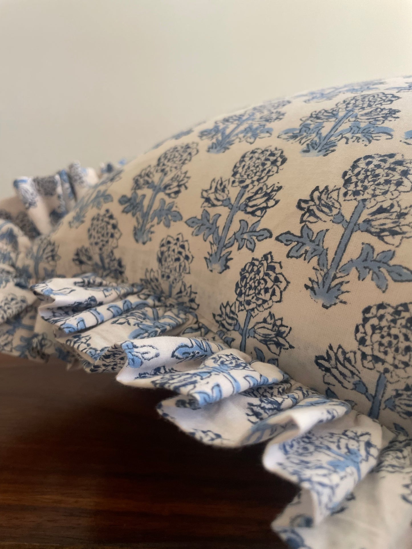 Blue Pottery Handblock Printed Cushion cover